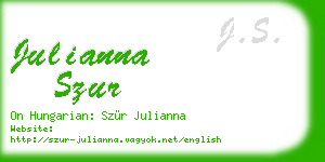 julianna szur business card